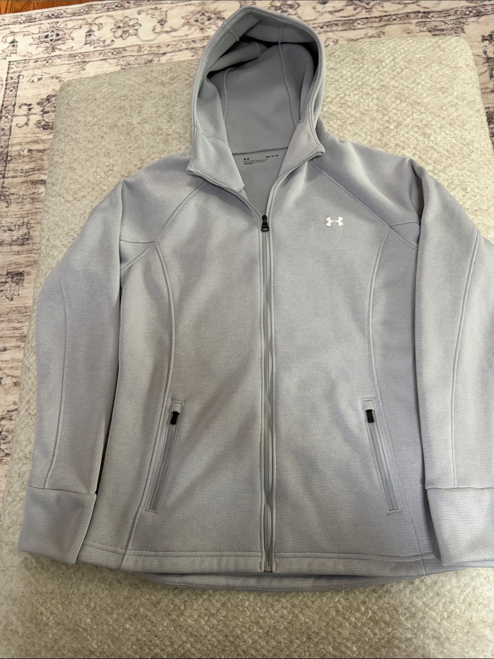 Under Armour Light Gray Hooded Full-Zip Jacket